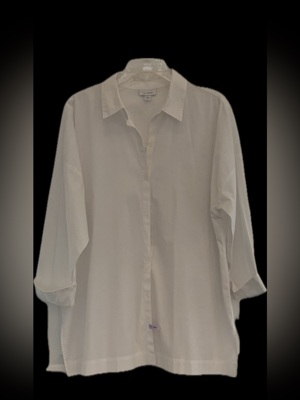 J. Jill White Button-Down Oversized Tunic Blouse Size M